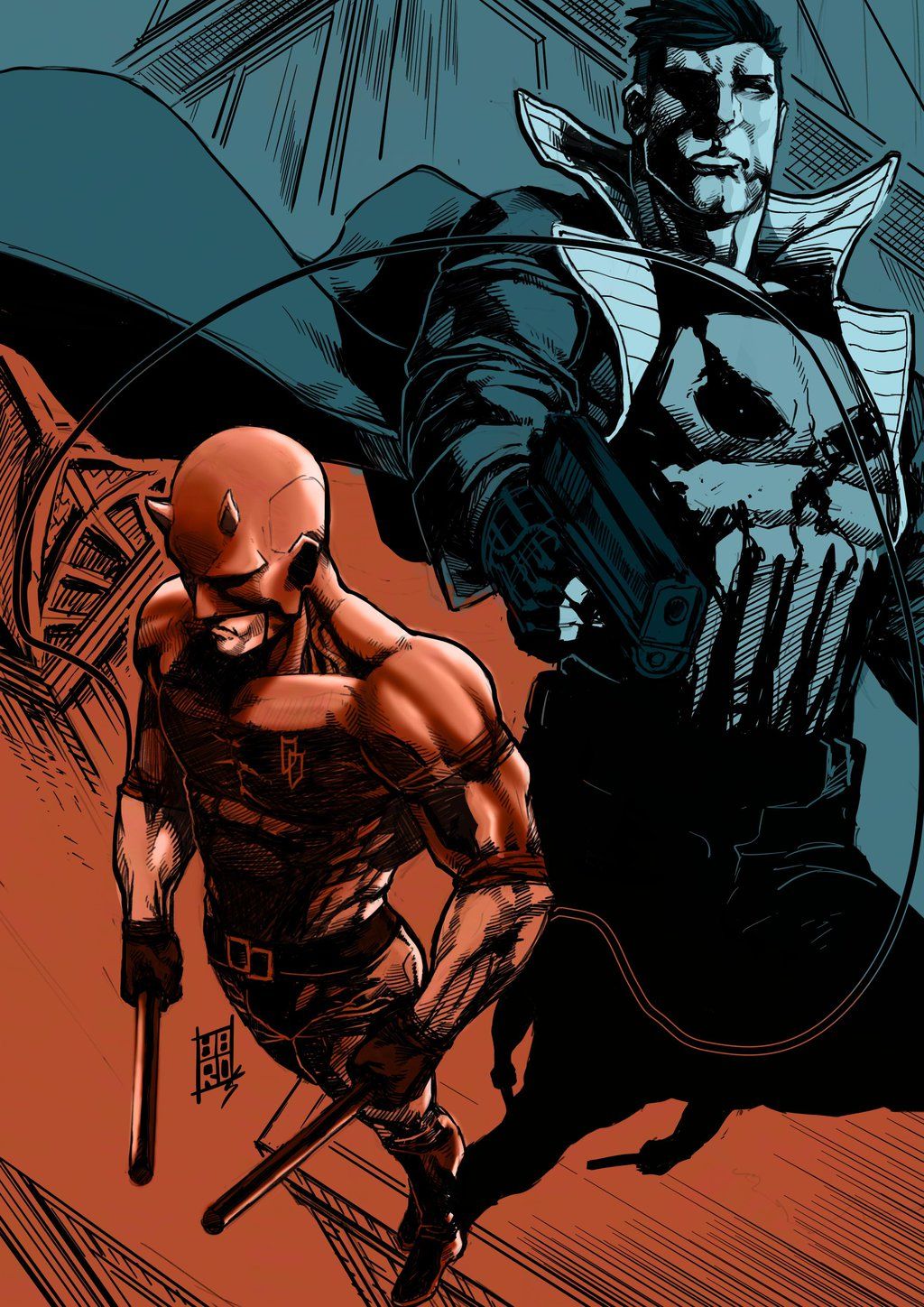 1024x1448 Daredevil & Punisher vs Nightwing & Connor Hawke