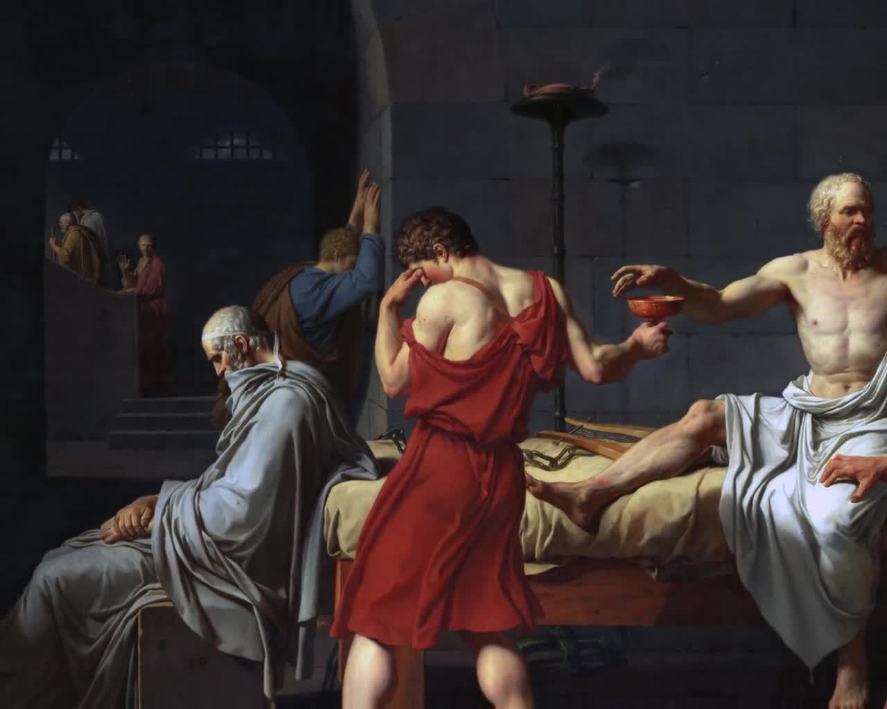 1280x1024 The Death Of Socrates By Jacques Louis David Print Neoclassical Wall Art Classical Painting Decor