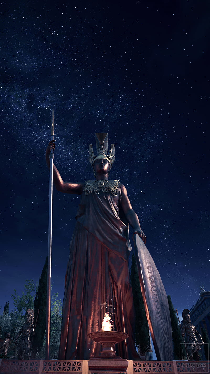 800x1422 Athena, ac odyssey, architecture, assassins creed odyssey, athens, galaxy, greek goddess, HD phone wallpaper