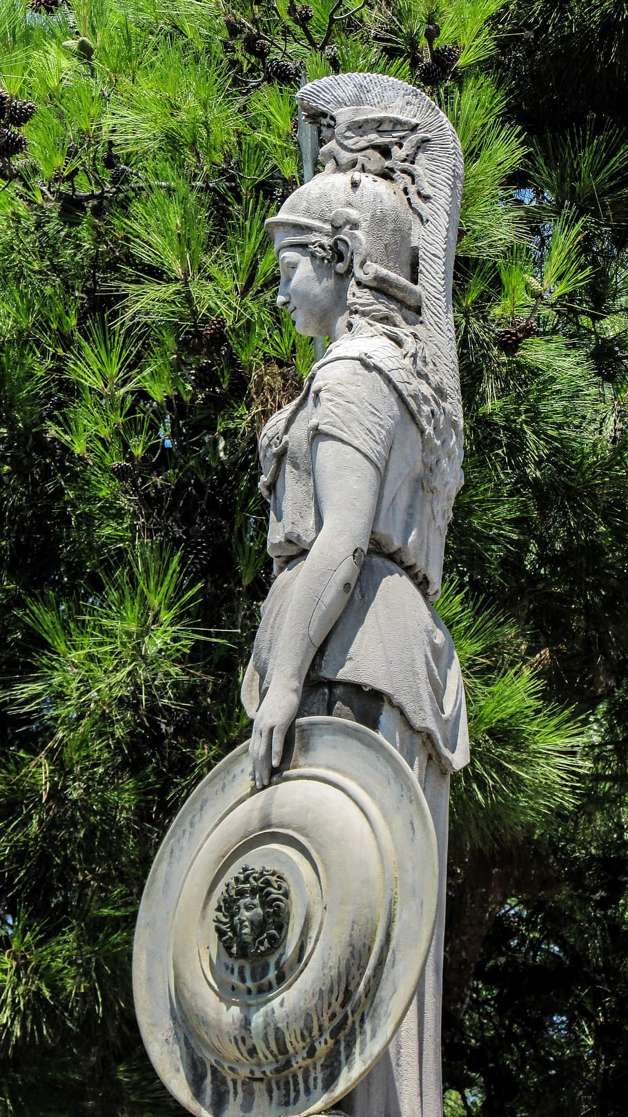 910x1618 HD wallpaper: Athena, Greek, Goddess, Monument, classic, sculpture, statue