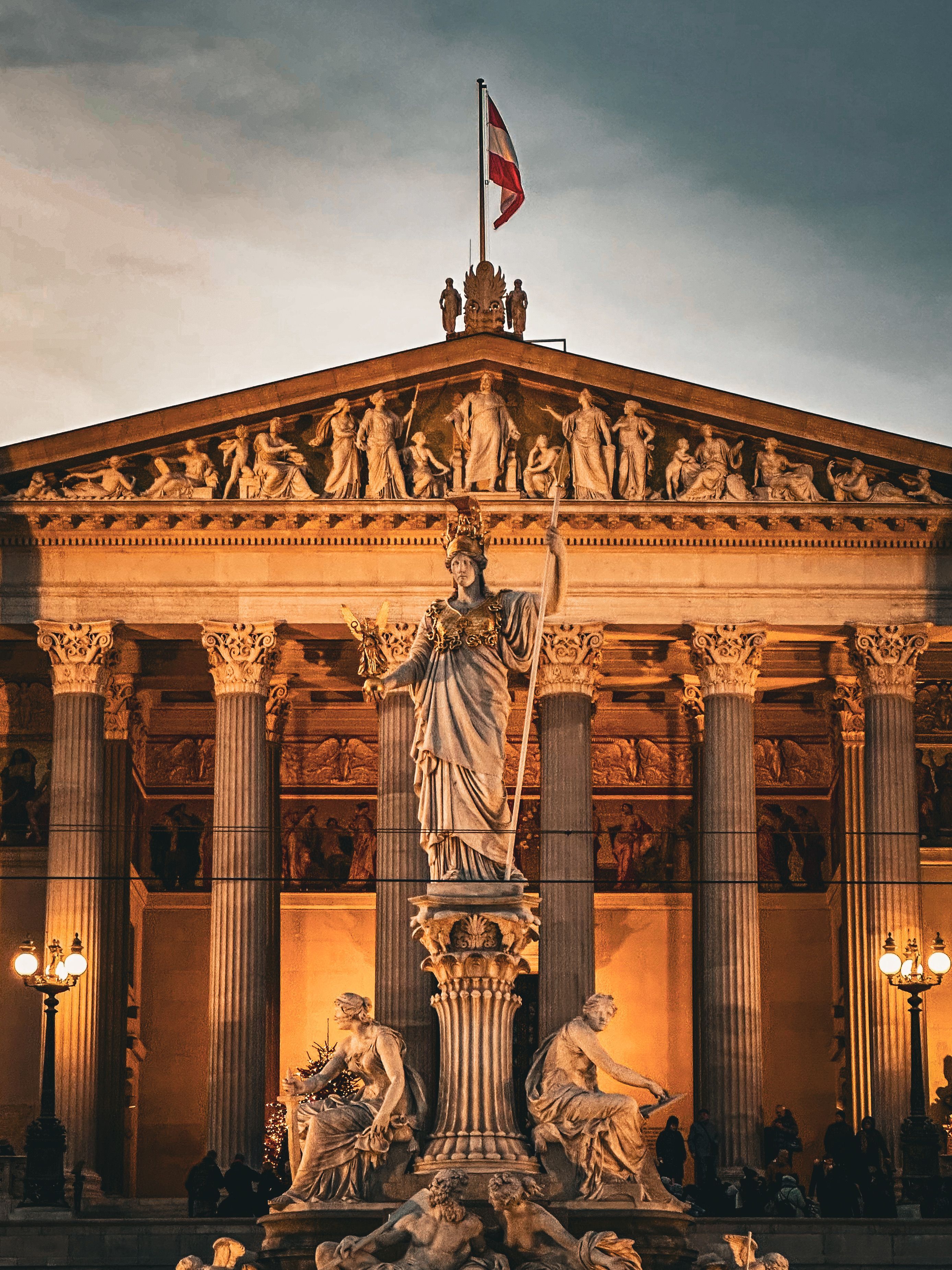 2776x3701 Austrian Parliament Building with Athena Statue · Free