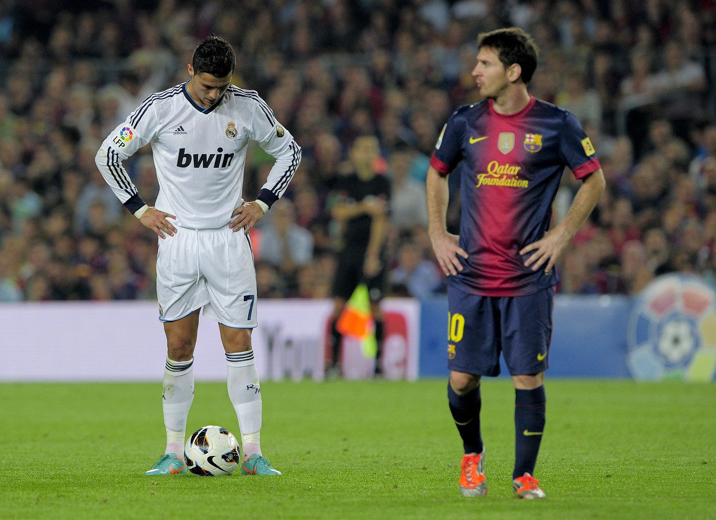1408x1023 Football Galaxy: Cristiano Ronaldo vs Lionel Messi 2013 Wallpaper HD