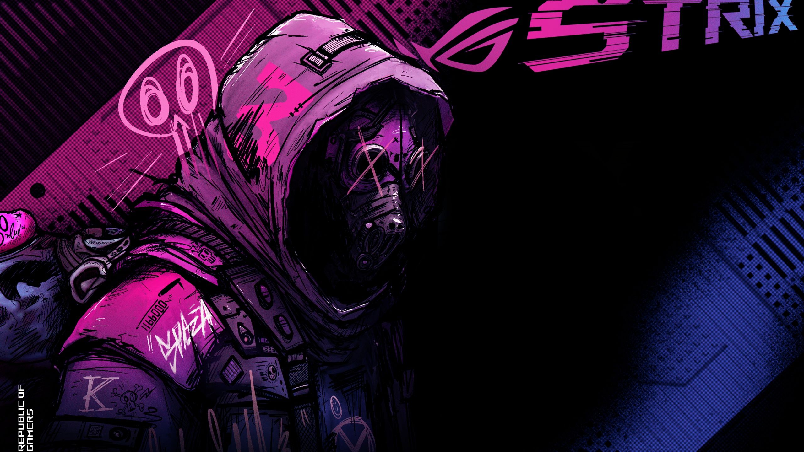 2560x1440 ASUS ROG Strix Wallpaper 4K, Illustration, Dark background
