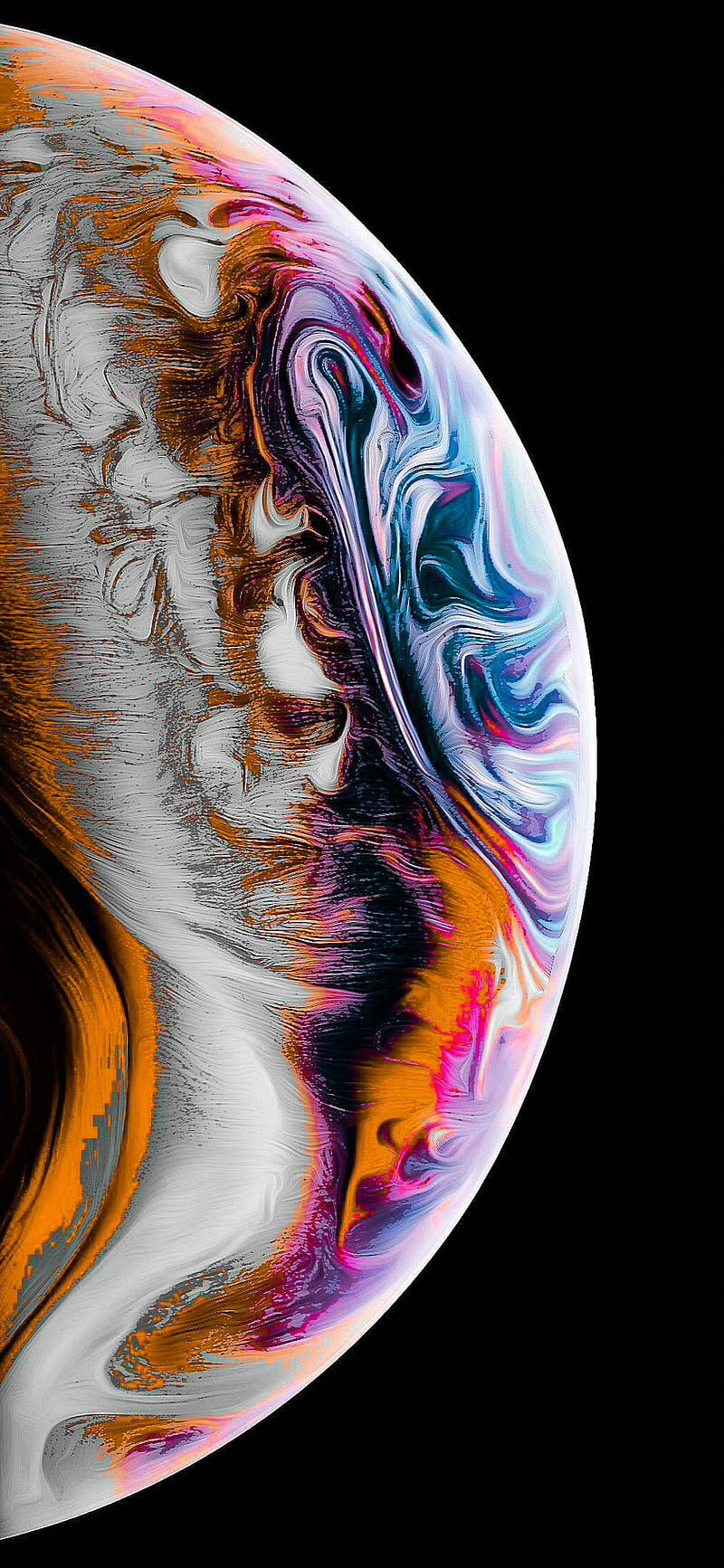 800x1733 Amoled planet, apple, black, blue, HD phone wallpaper