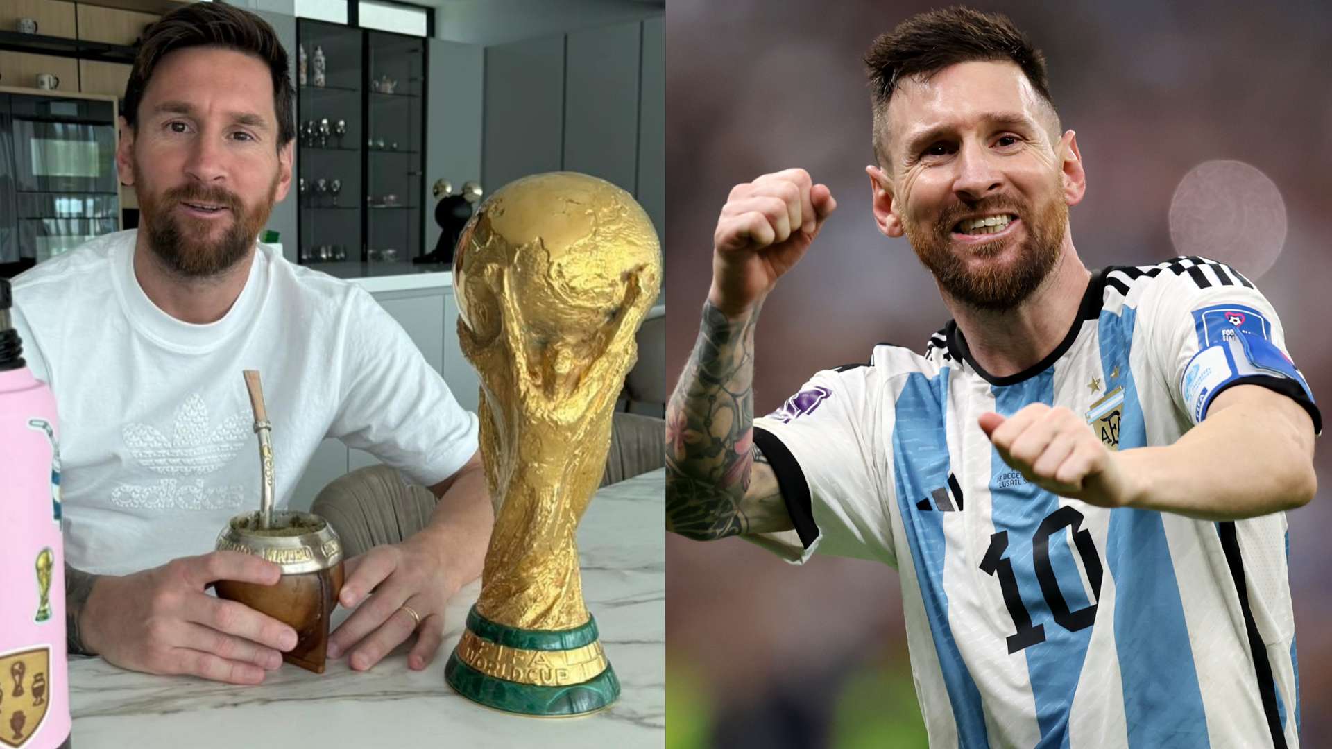 1920x1080 Every December I get this memory!' Messi poses with World Cup trophy & mate pot as Argentina captain celebrates second anniversary of Qatar 2022 triumph. Goal.com US
