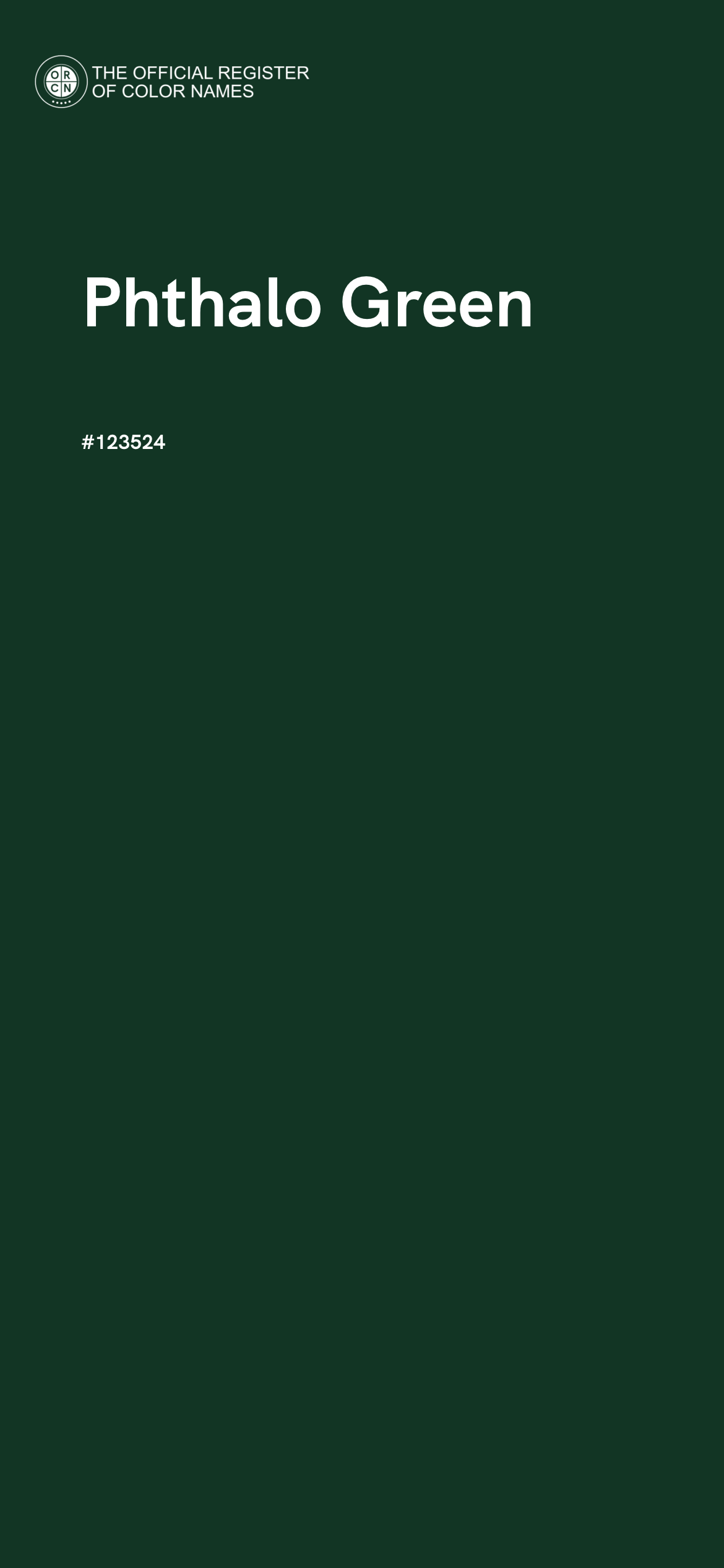 1170x2532 Phthalo Green color - Official Register of Color Names