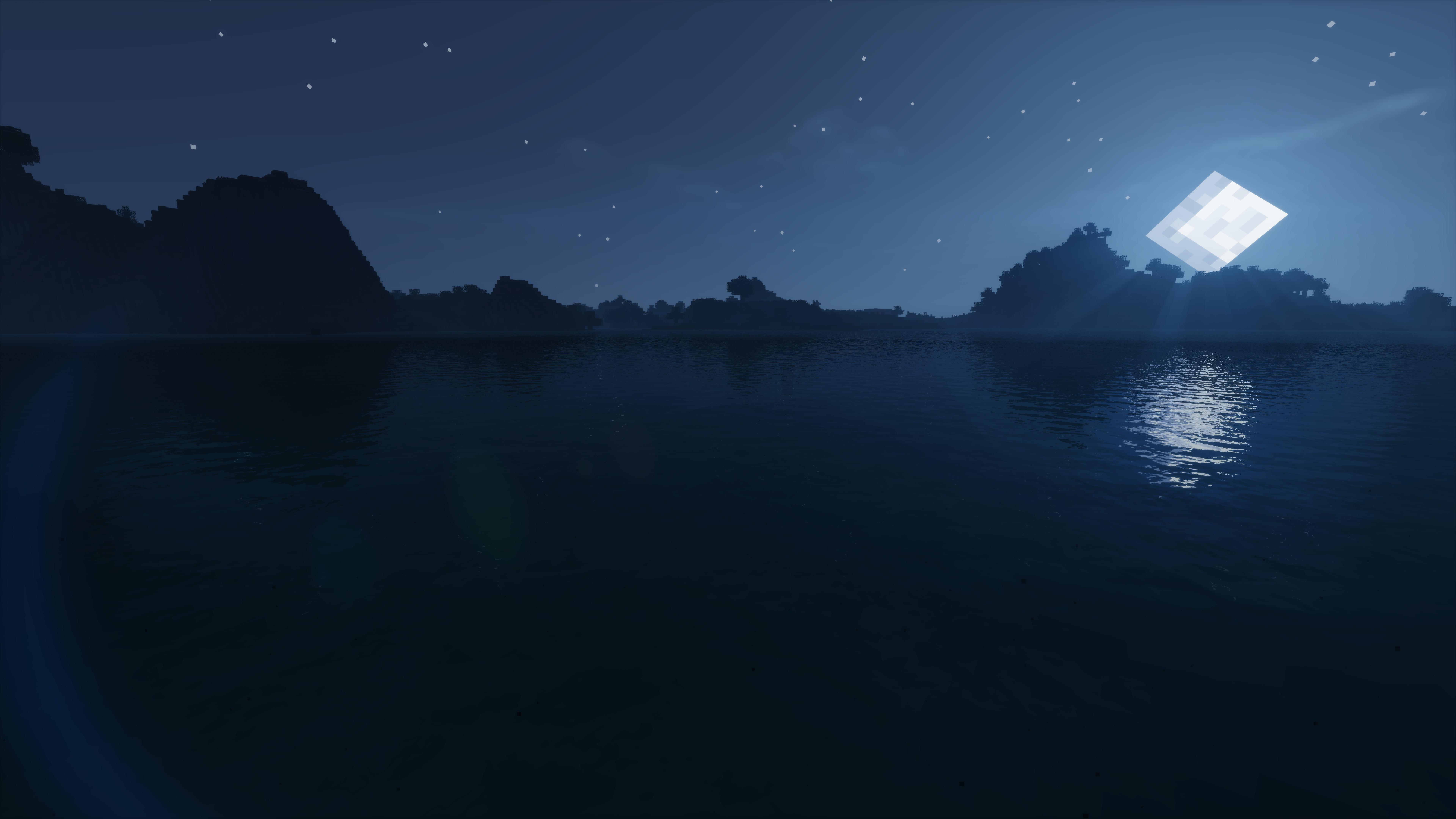 7680x4320 Minecraft Night Wallpaper