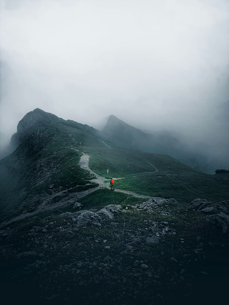 800x1067 Traveler, travel, loneliness, alone, mountains, fog, HD phone wallpaper