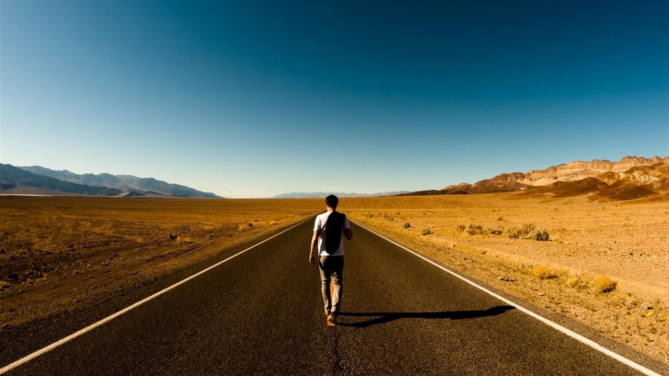 1366x768 Walking Alone High Quality Wallpaper