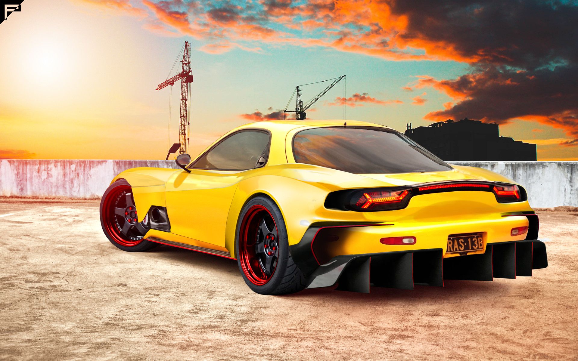 1920x1200 Mazda RX 7 FD3S Vulcan Widebody
