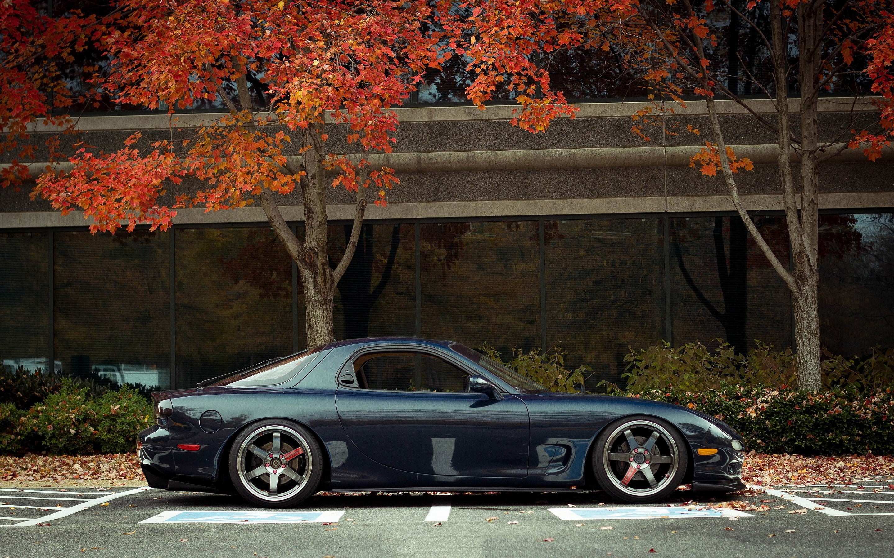 2880x1800 Green coupe, car, Mazda RX- vehicle HD wallpaper