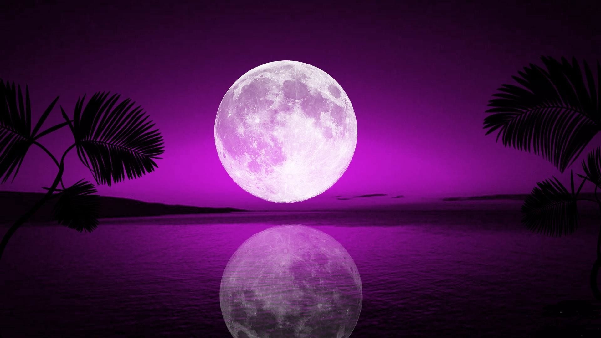 1920x1080 Purple Moon Wallpaper