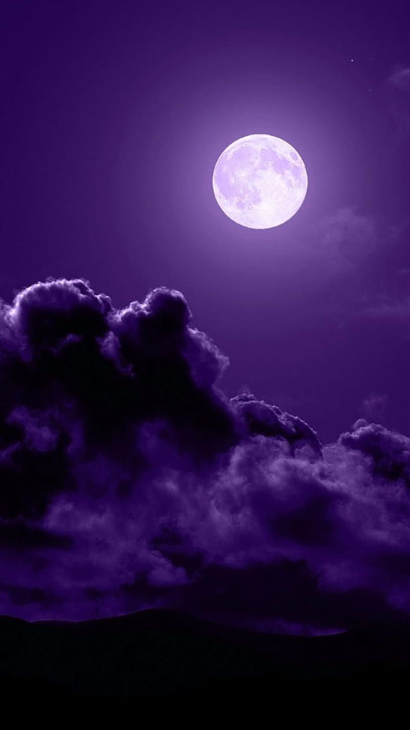 800x1423 Moon, abstract, clouds, nature, purple, space, HD phone wallpaper