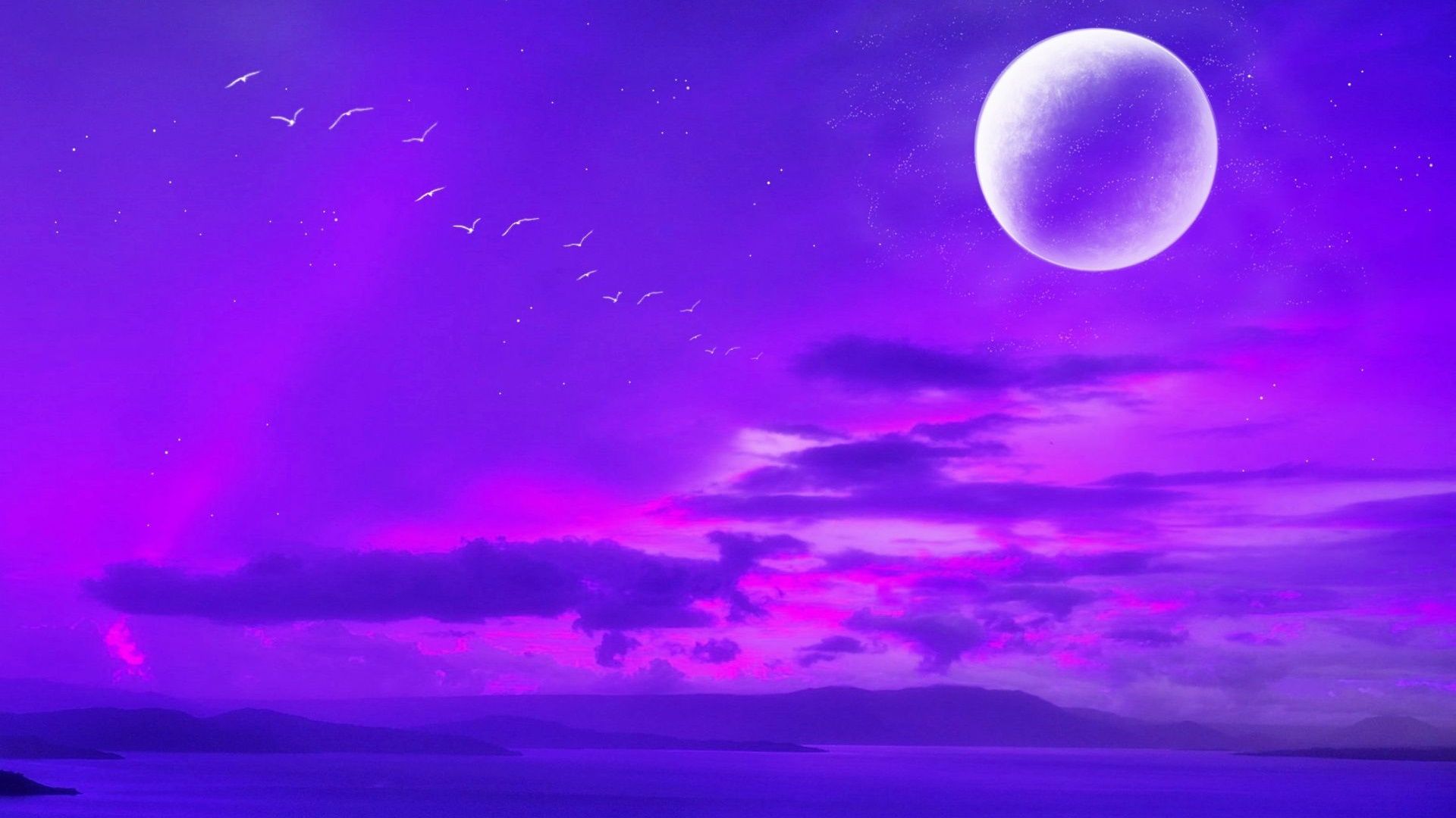 1920x1080 Purple moon