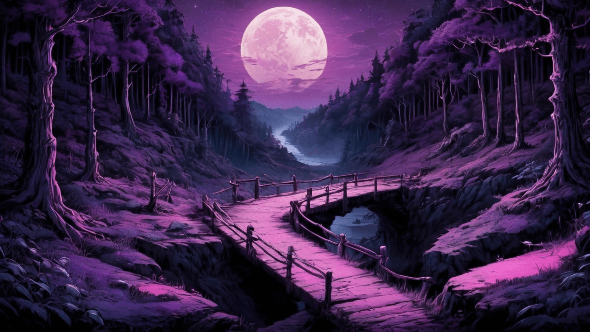 1920x1080 Purple Moon