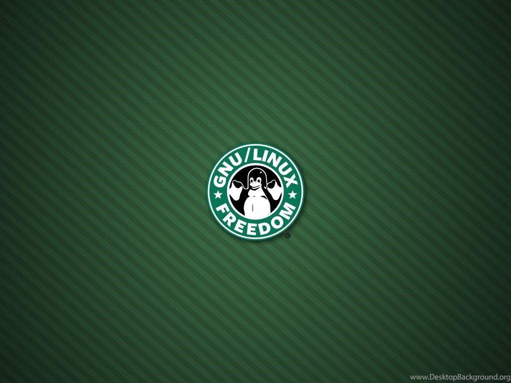 1024x768 GNU Linux 'Starbuck's' Logo By Lalitpatanpur Desktop Background