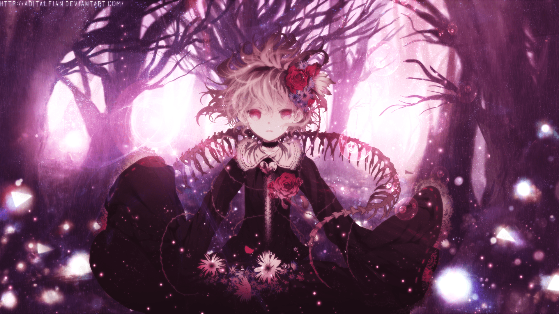 1920x1080 Satori Komeiji Enchanted: HD Touhou Anime Fantasy Wallpaper