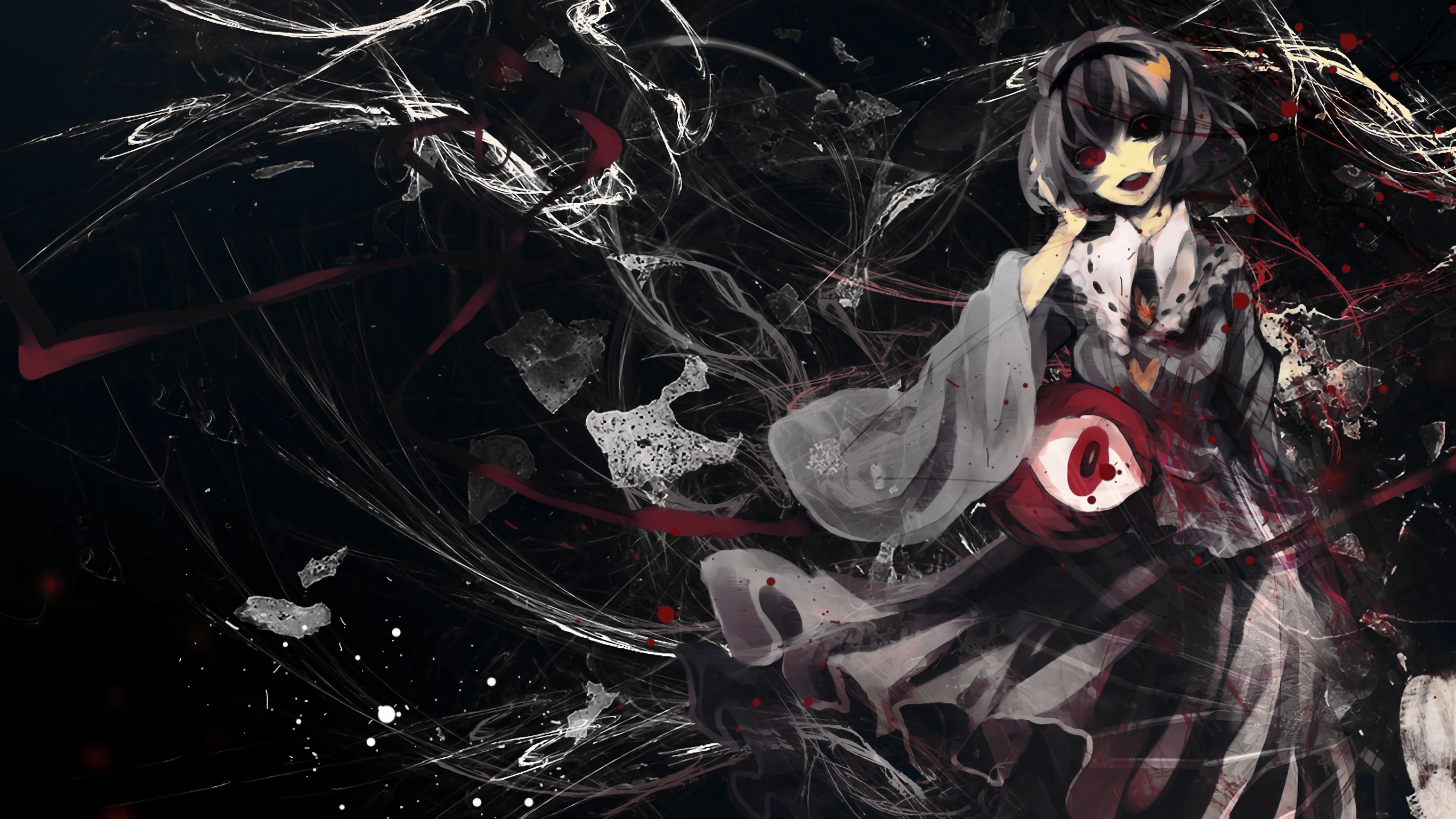 2732x1536 Phone wallpaper: Anime, Touhou, Dark, Satori Komeiji 788972