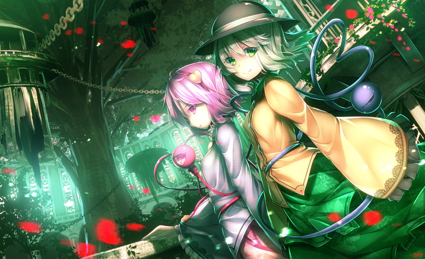 1473x900 Desktop wallpaper: Anime, Touhou, Koishi Komeiji, Satori Komeiji 4K free download for PC. 658130