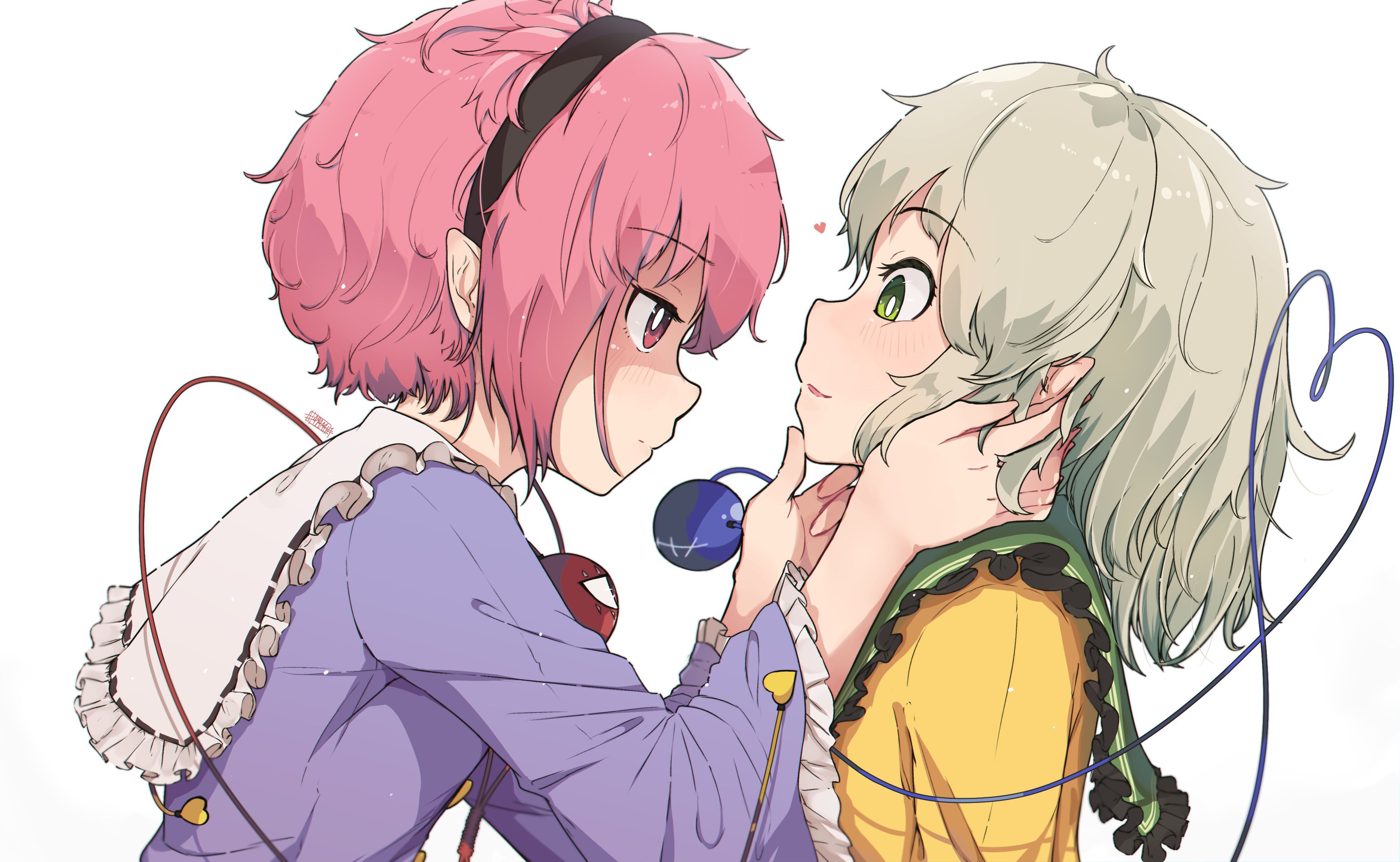 3900x2400 Desktop wallpaper: Satori Komeiji, Anime, Touhou, Koishi Komeiji, Yuri 4K free download for PC. 976701
