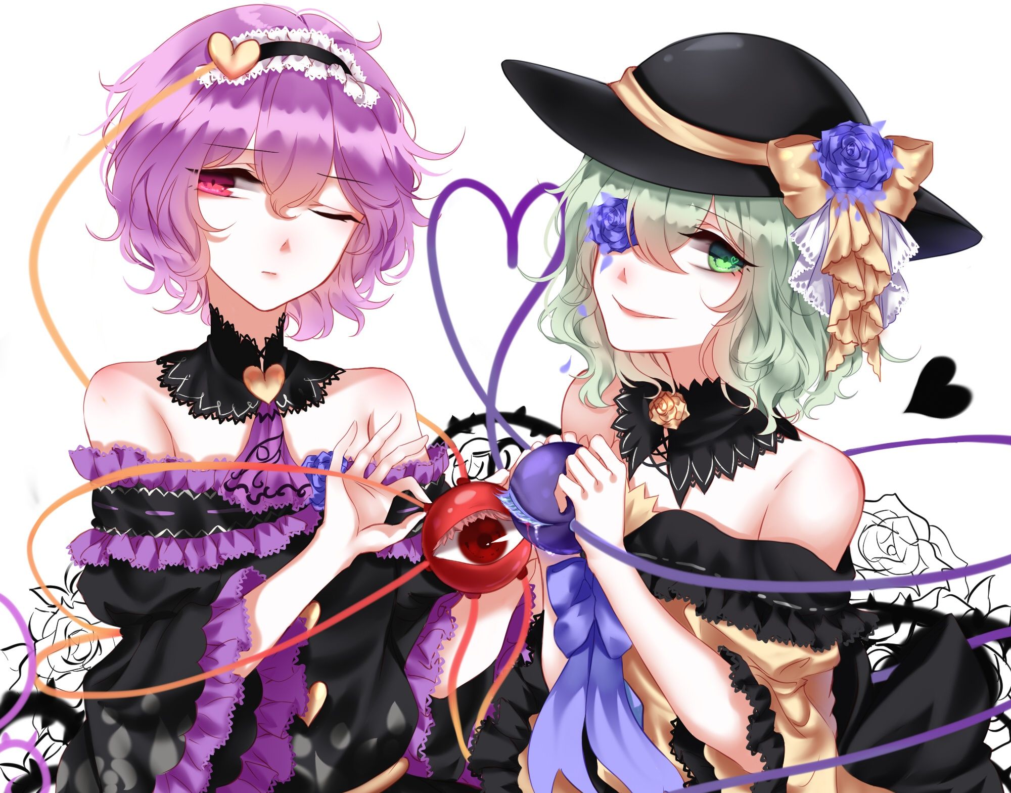 2000x1568 Wallpaper girl, touhou, Koishi Komeiji, Touhou, Touhou, Sheya, Satori Komeiji for mobile and desktop, section прочее, resolution 2000x1568