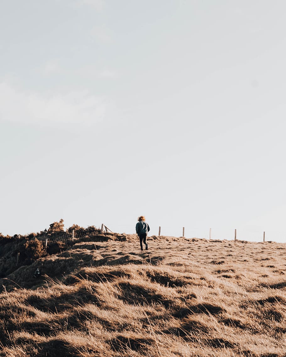 910x1137 HD wallpaper: sky, land, one person, real people, nature, landscape, men