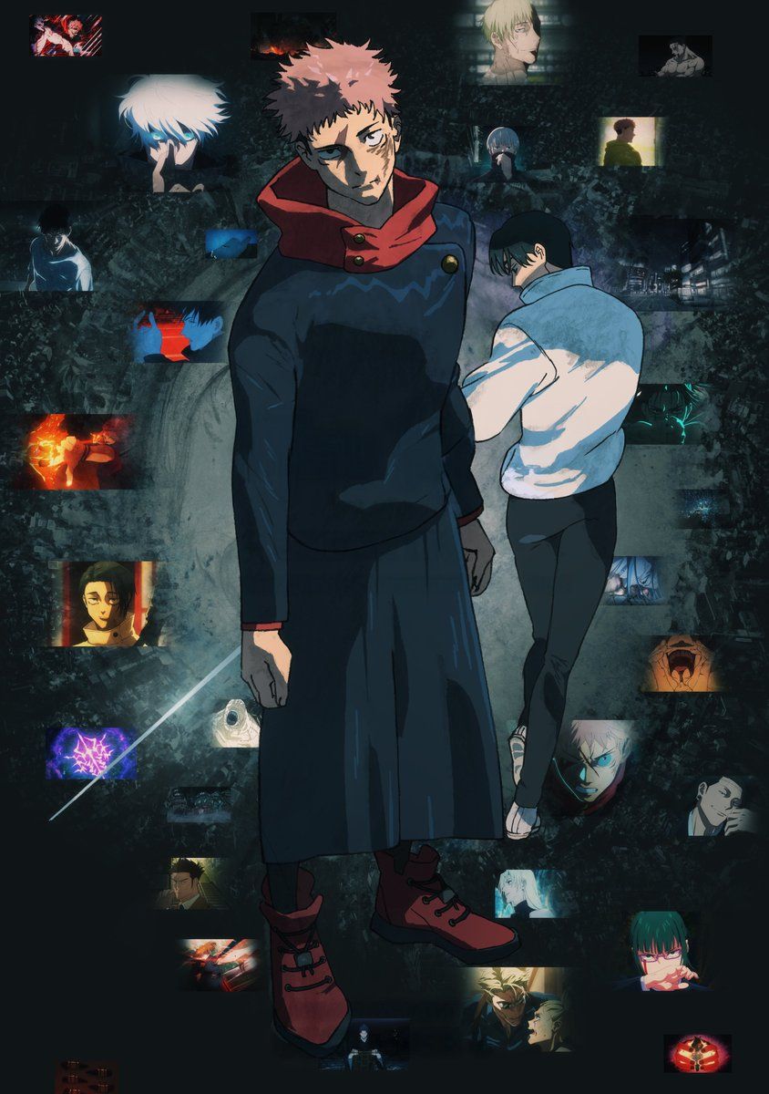 844x1200 JUJUTSU KAISEN 3 4K TEXTLESS Poster! Itadori Yuji VS. Okkotsu Yuta