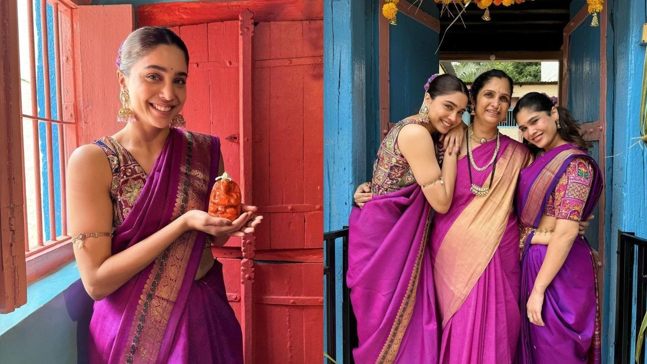 1280x720 Ganesh Chaturthi special: Sharvari Wagh stuns in a traditional family heirloom saree as she celebrates her moooooosssst favourite festival