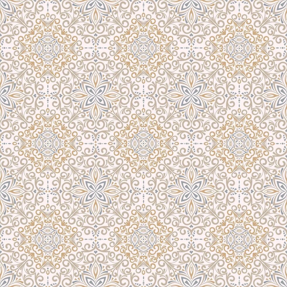 980x980 Abstract seamless turkish pattern with ornaments in retro colors. Silk scarf from mandalas. Vector Background for ceramic tile, wallpaper, linoleum, textile, rug, web page