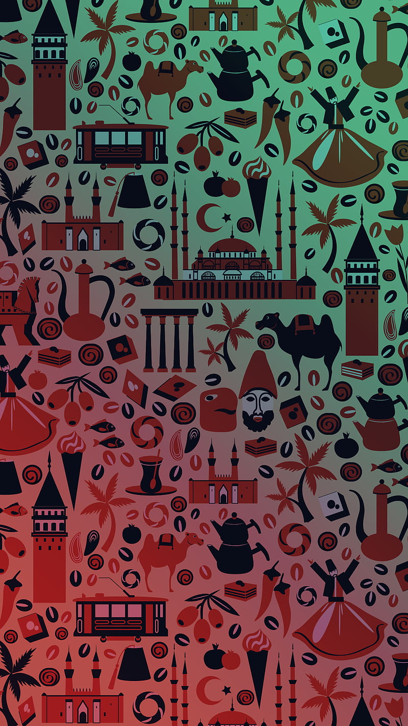 800x1422 Turkish Texture, background, desen, pattern, red, turkey, turkish, HD phone wallpaper