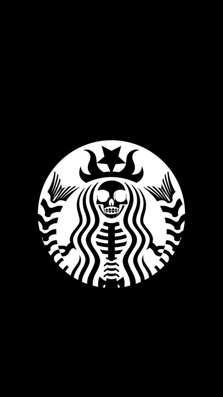 750x1334 If Starbucks was goth theamed. Starbucks wallpaper, Starbucks logo, Halloween stencils