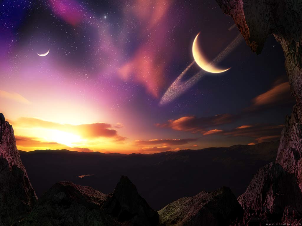 1024x768 Free Halloween Wallpaper blog: 3D Landscape Nature Mountains