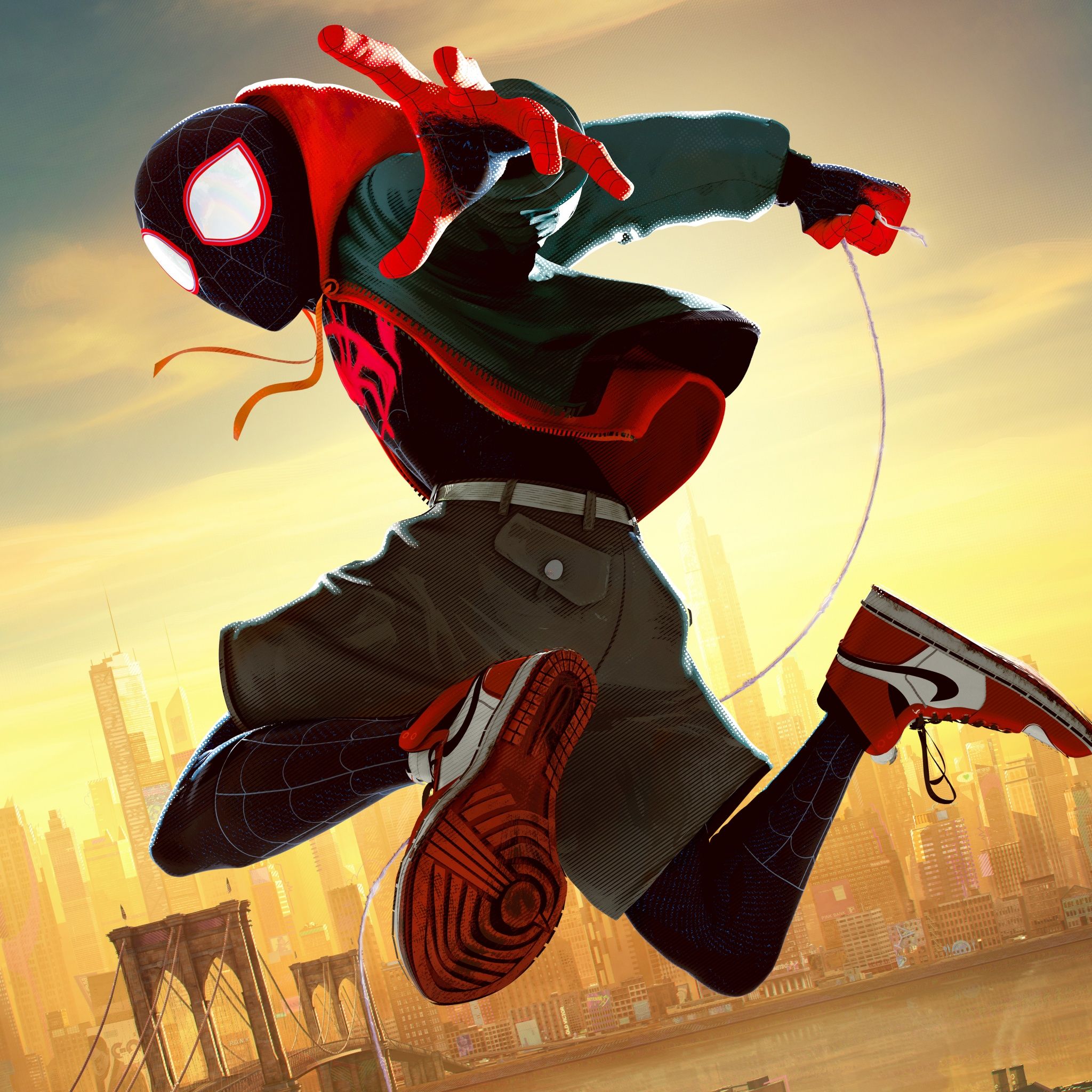 2048x2048 Miles Morales Wallpaper 4K, Spider Man: Into The Spider Verse