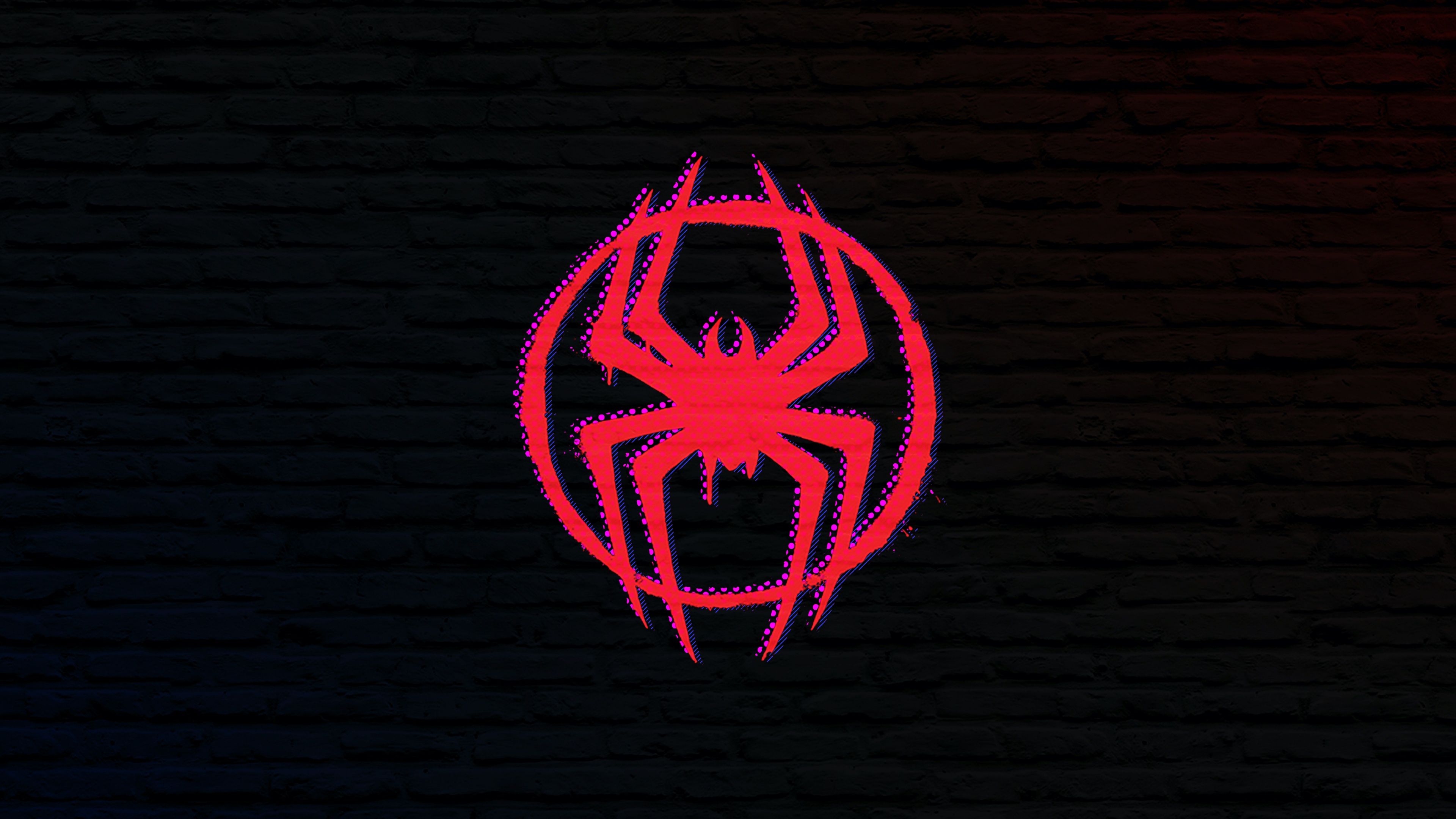 3840x2160 Miles Morales Wallpaper 4K, Logo