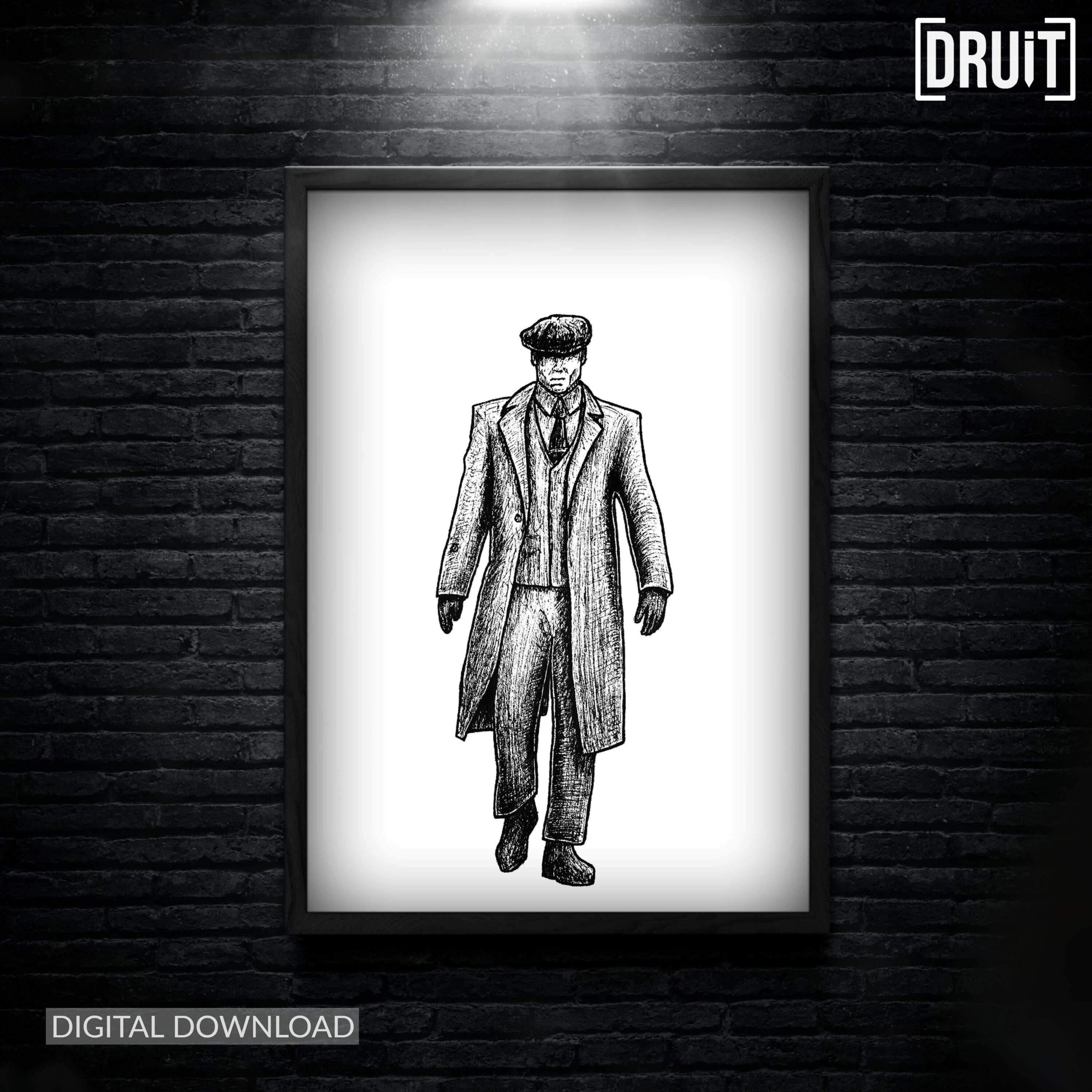 3000x3000 Peaky Blinders Wall Art Poster. Black and White Original Art. Thomas Shelby Printable DIGITAL DOWNLOAD