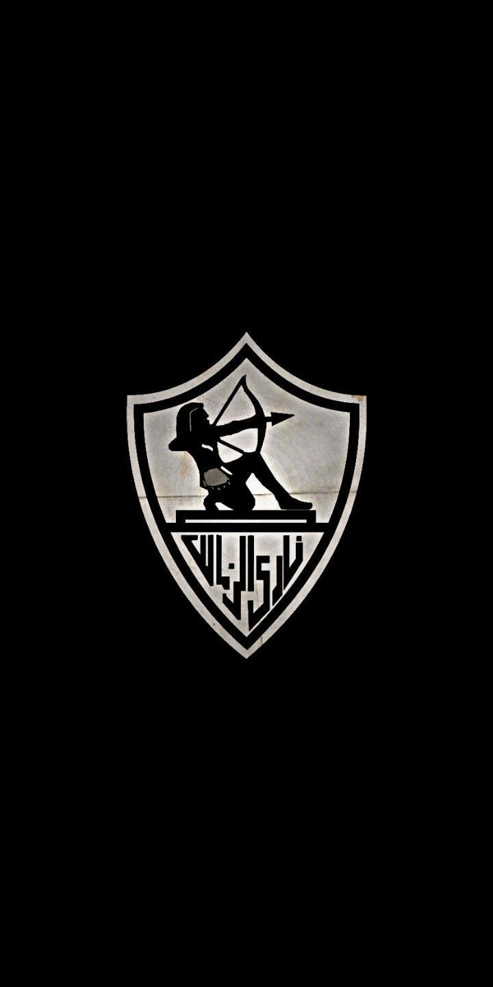720x1440 Zamalek SC Emblem. Archer logo on shield, Black and white logo design, Design ideas for sports teams