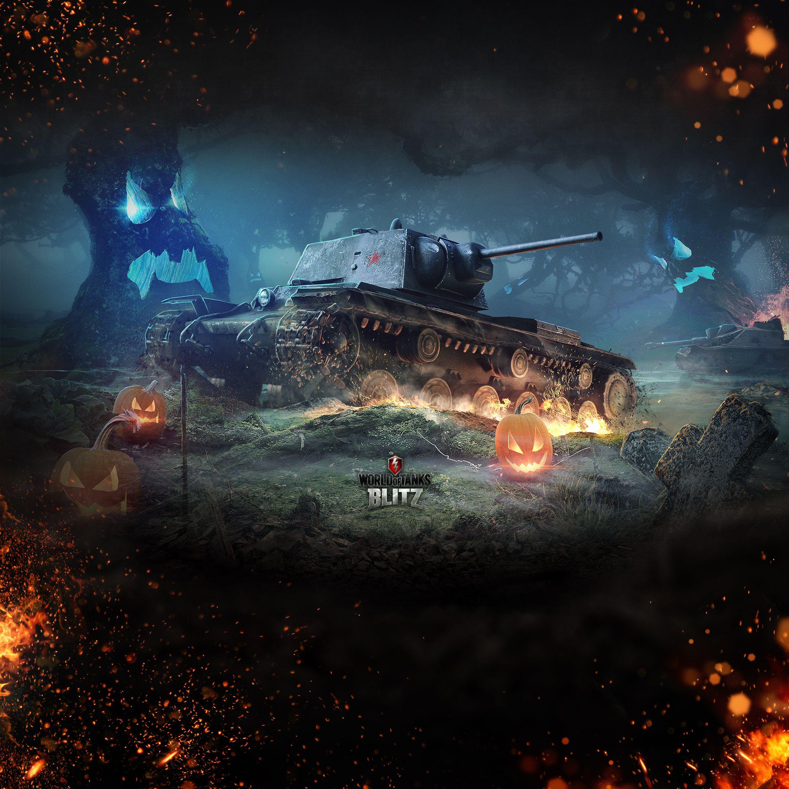 2524x2524 Wallpaper KV 1 In The Style Of Halloween. WoT Blitz 4.10 Site!