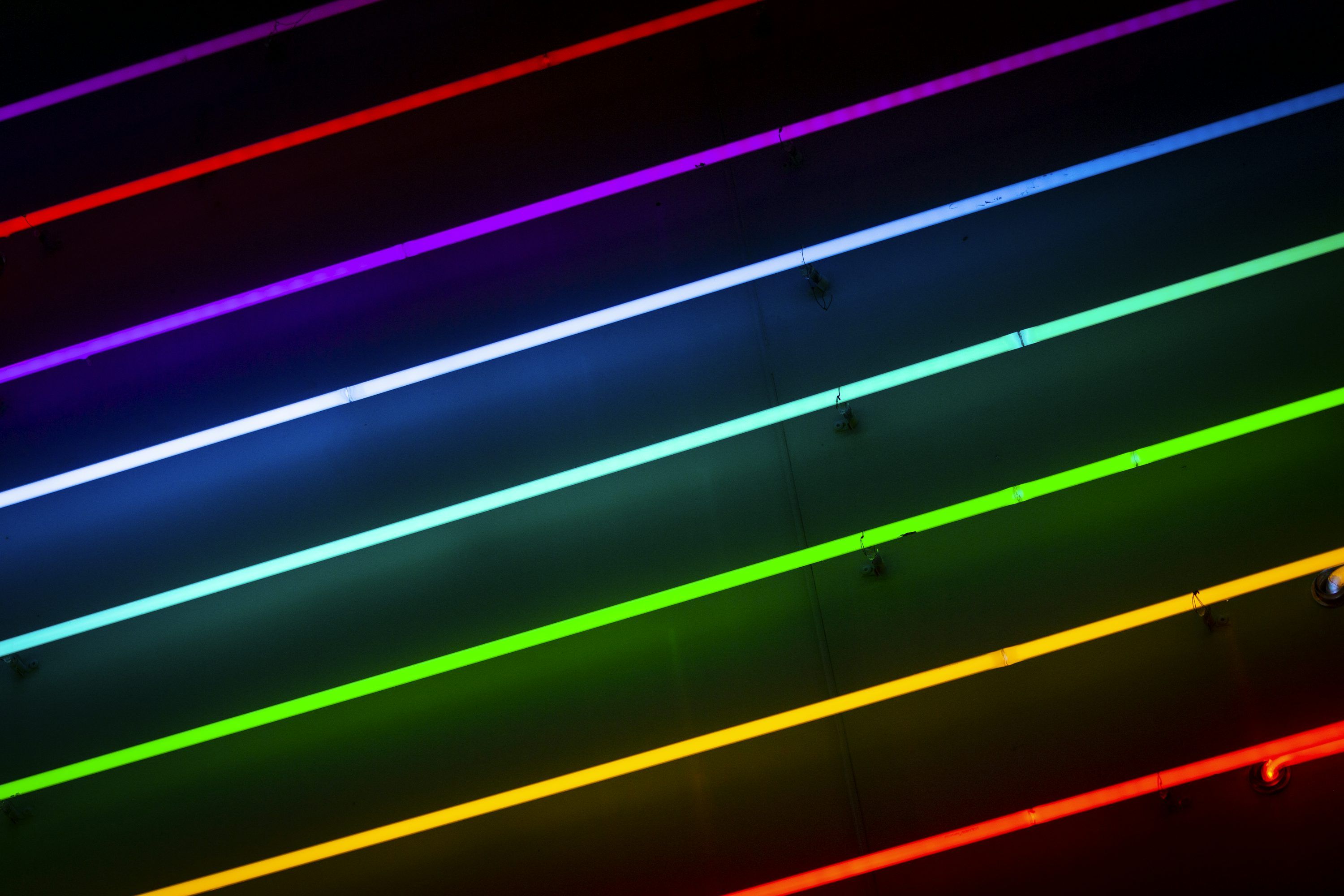 3000x2000 Green, orange, red, blue, and purple striped lights photo