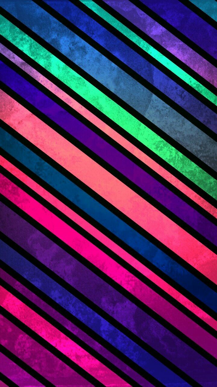 720x1280 Rainbow Stripe Pattern Wallpaper. Black and colorful stripes, Neon striped colors seamless file, Neon stripes