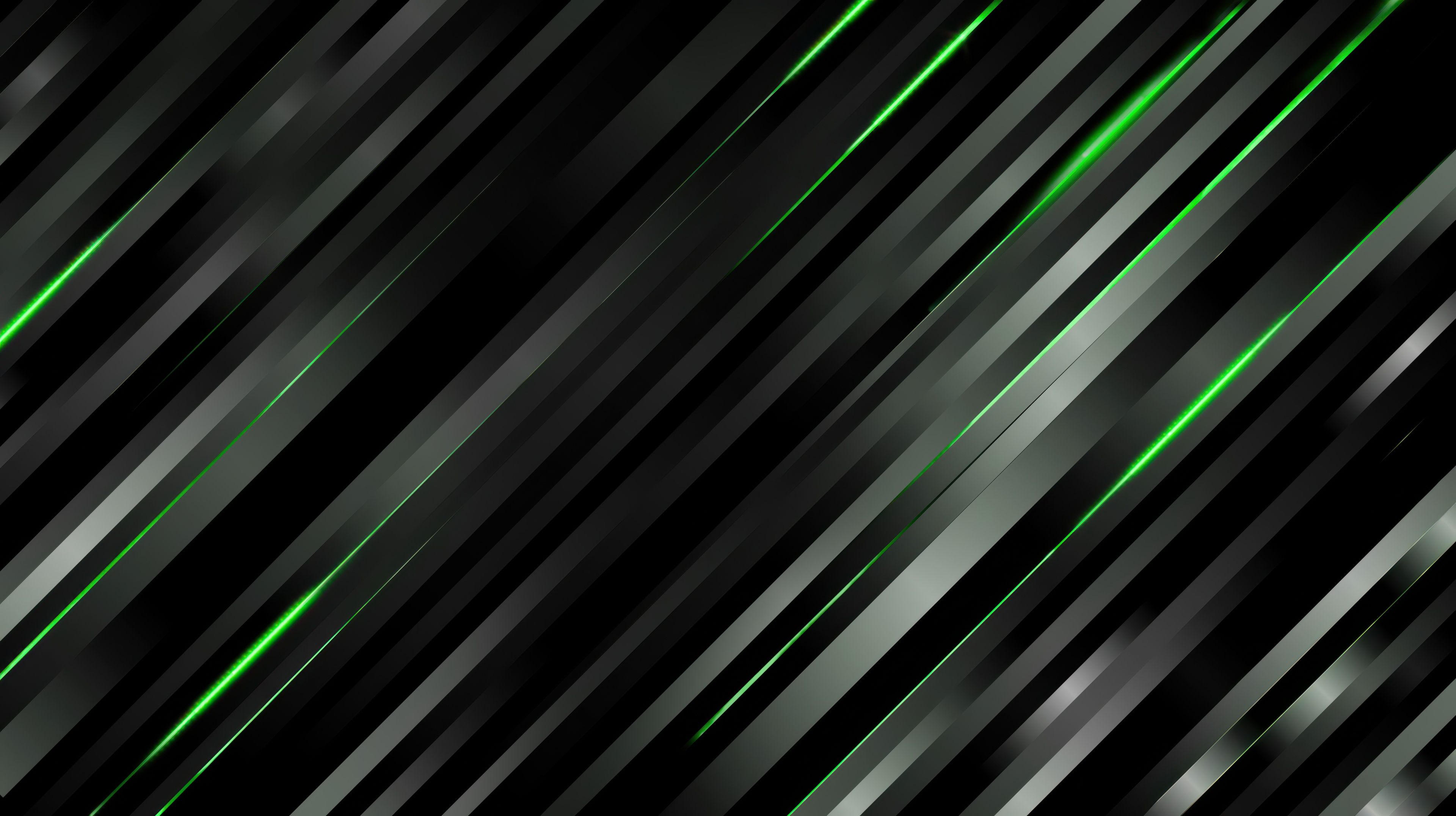 3840x2152 Black Carbon Fiber Stripes With Green Neon Glow Lines Wallpaper, HD Abstract Wallpaper, 4k Wallpaper, Image, Background, Photos and Picture