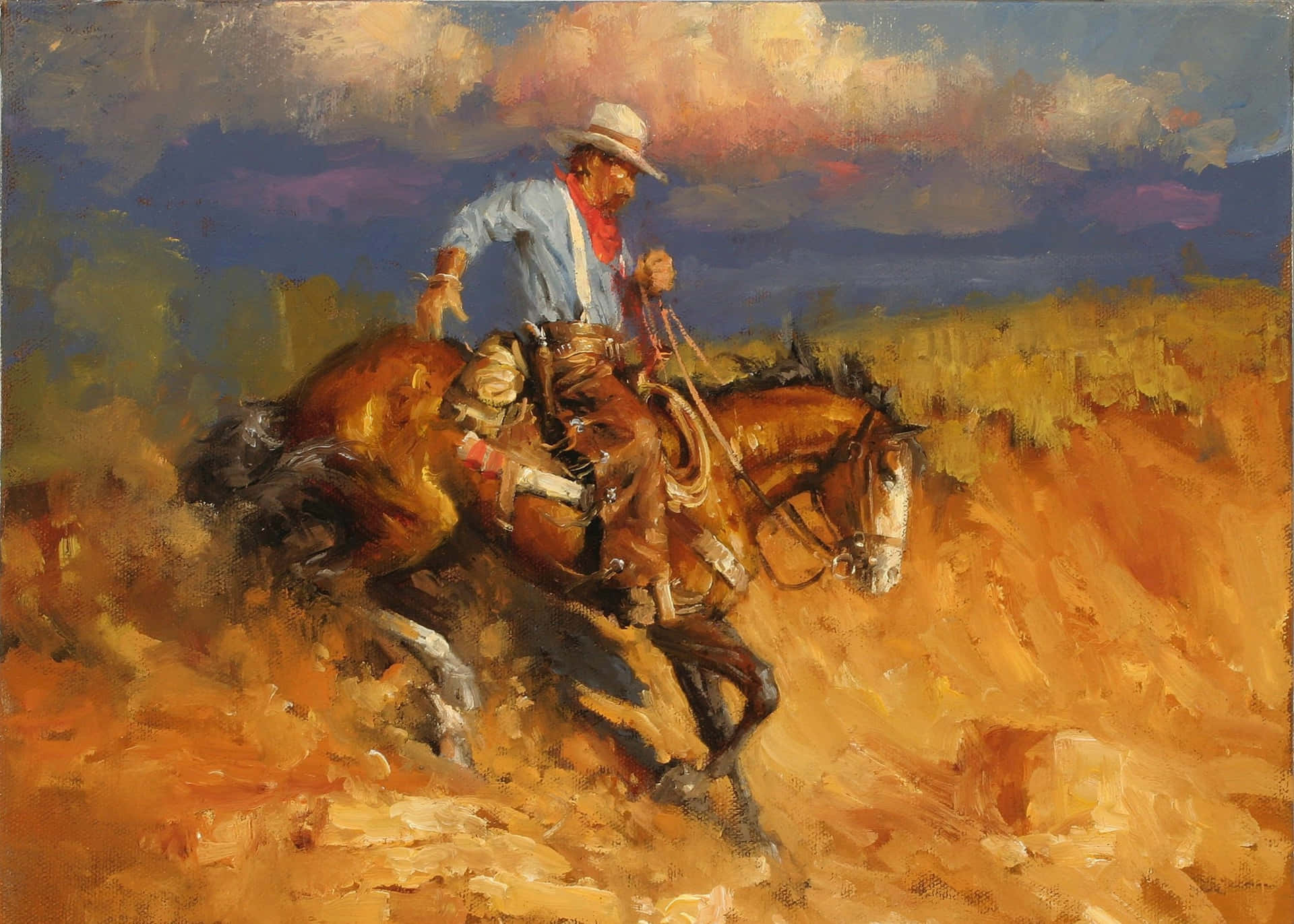 1920x1372 Oil Western Painting Wallpaper