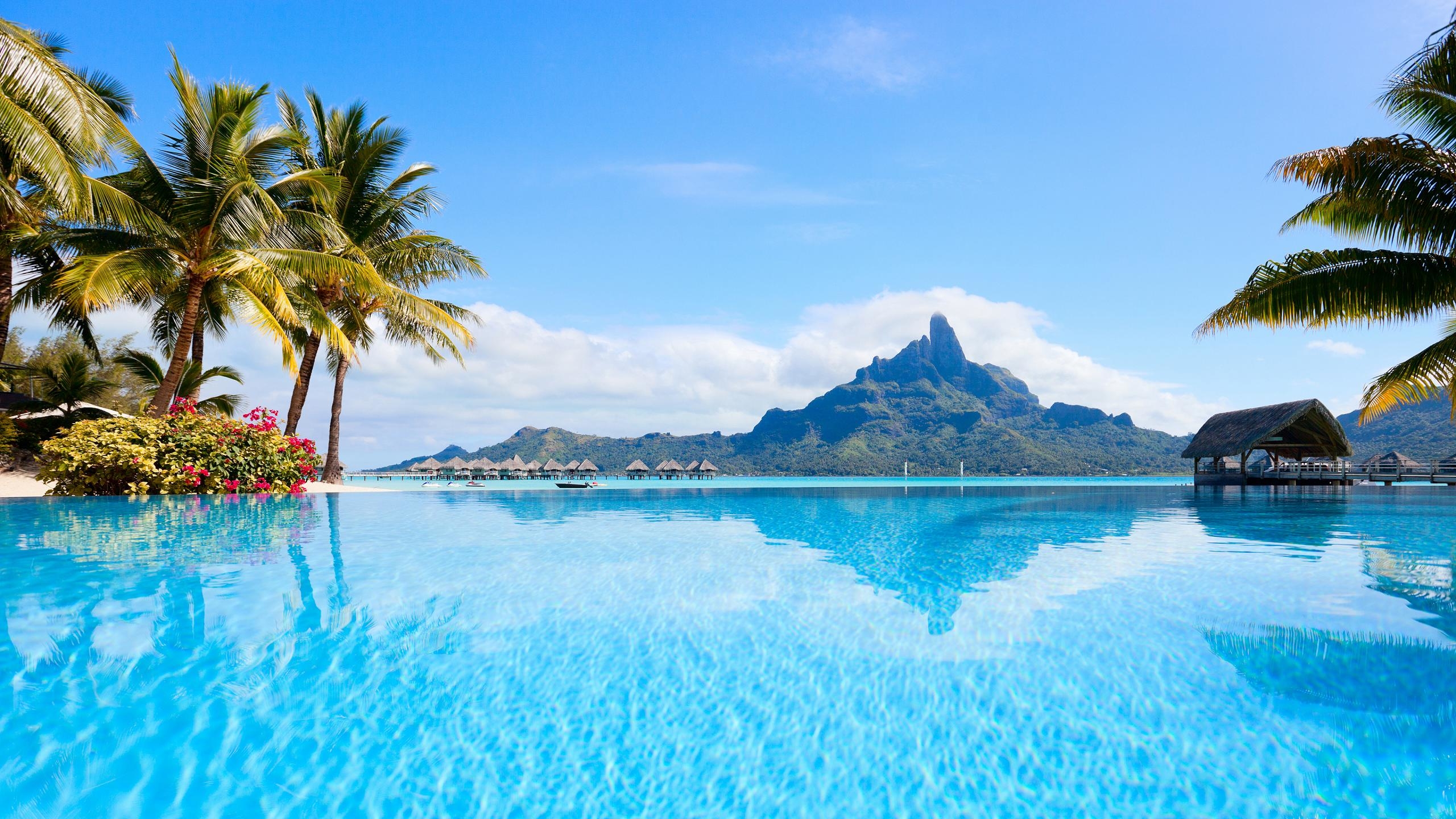 2560x1440 Bora Bora Island Resort Wallpaper, HD Nature 4K Wallpaper, Image and Background