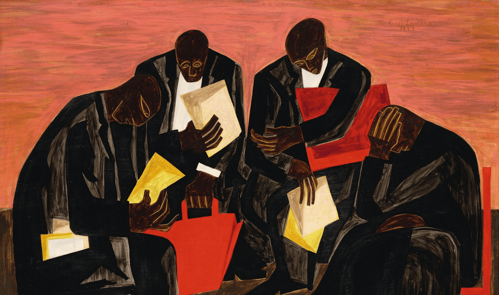 1662x984 Crushing Decade Old Auction Record, 'The Businessmen' By Jacob Lawrence Soars To $6.1 Million, Placing Him Among The Most Expensive African American Artists