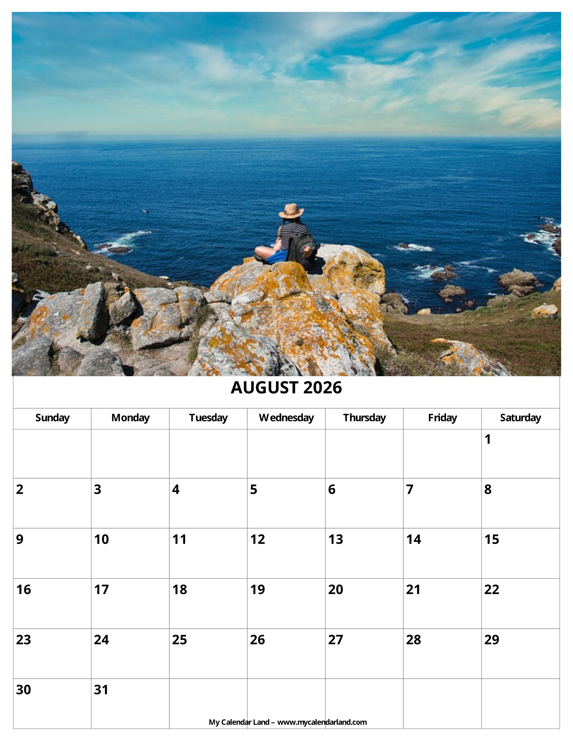 1960x2536 August 2026 Calendar