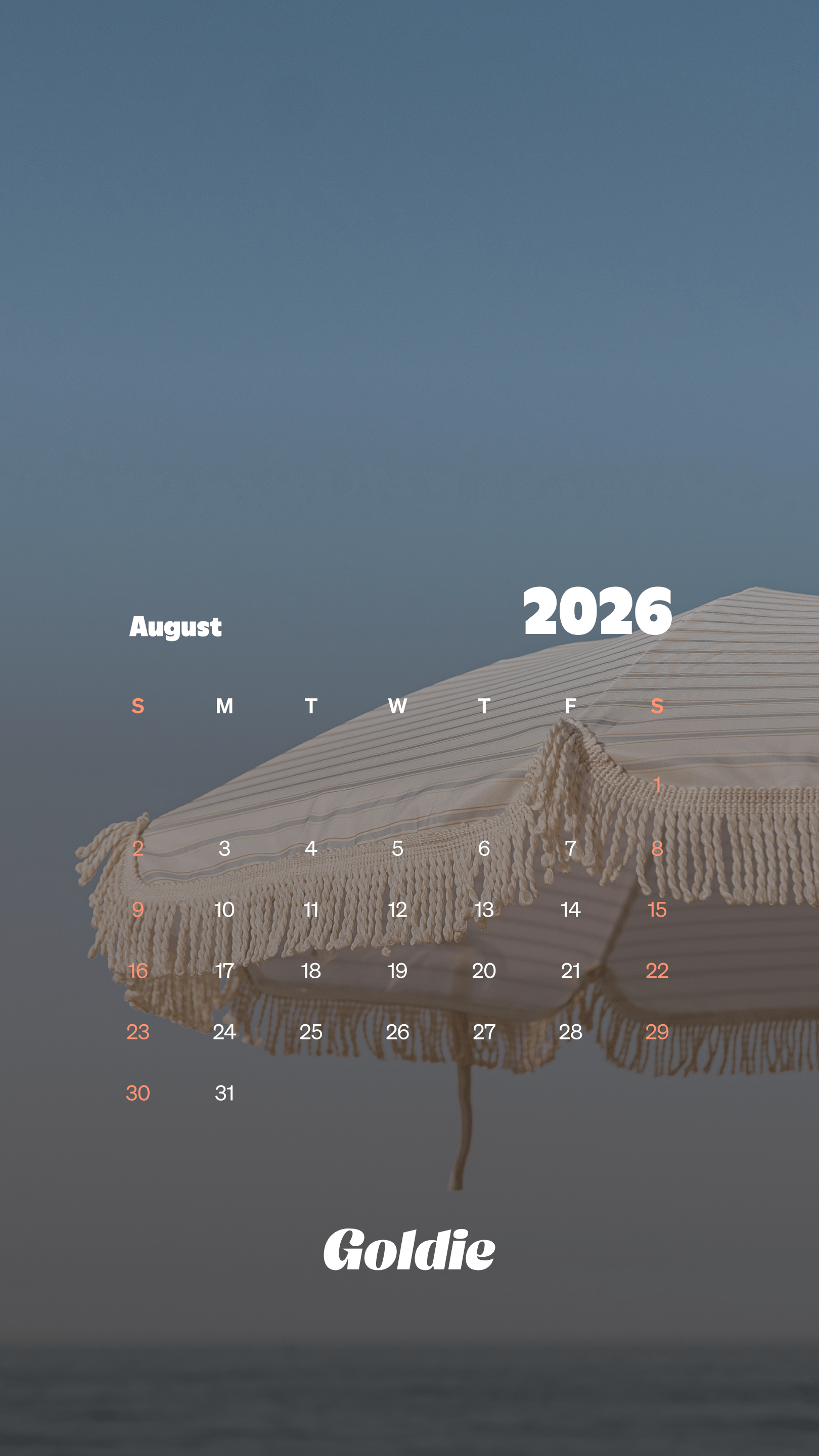 1620x2880 Free August 2026 Calendar Wallpaper