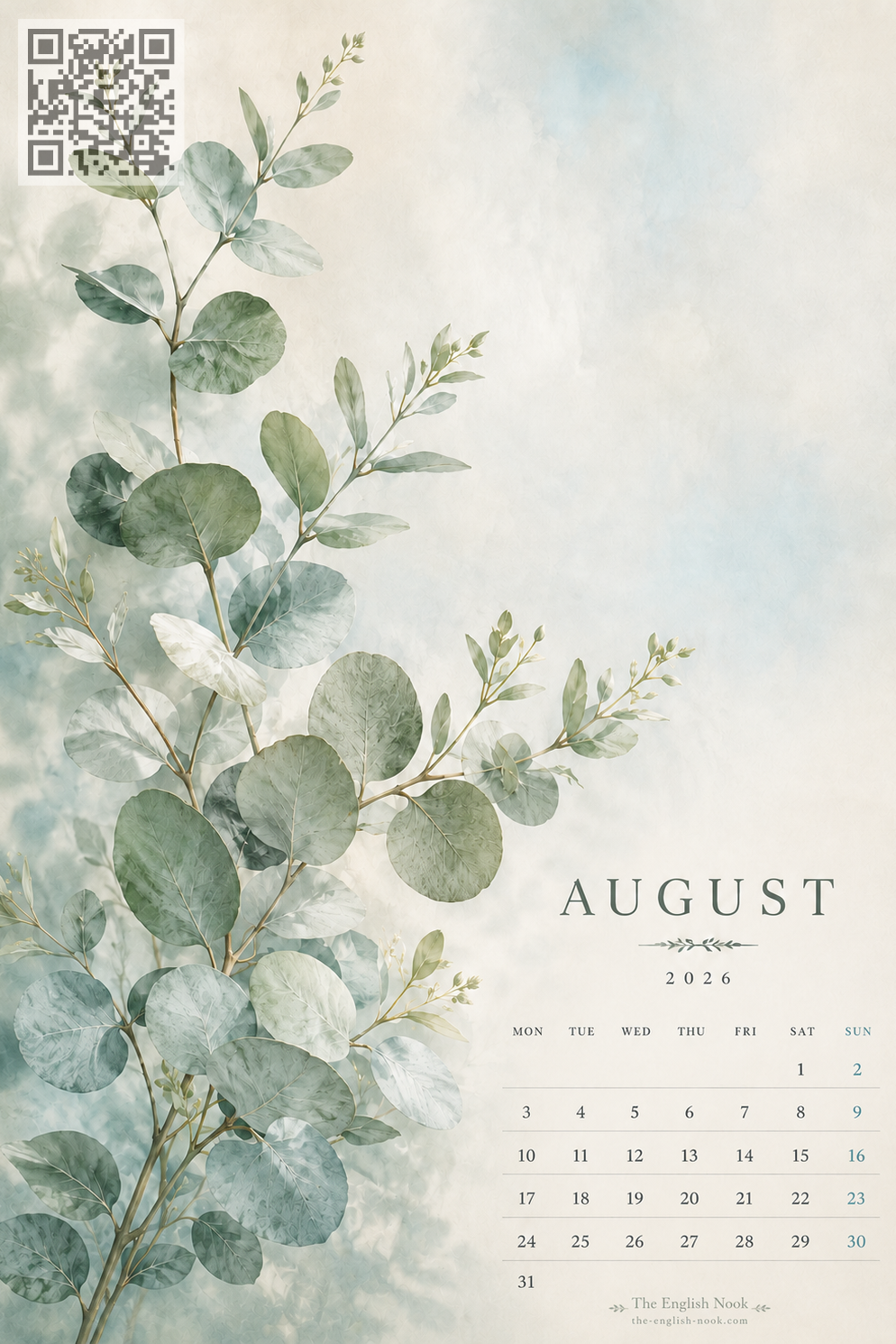 994x1491 Printable August 2026 Calendars