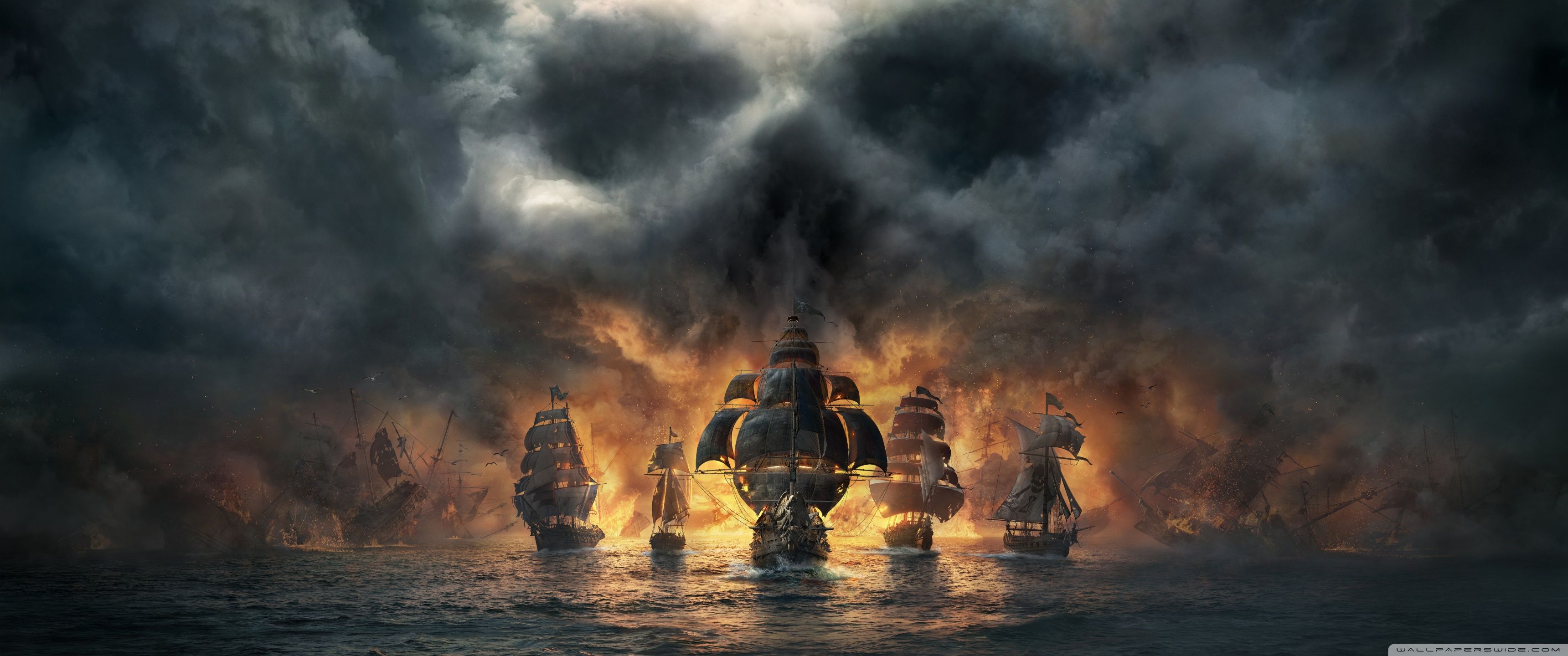 3440x1440 Skull and Bones 2018 Video Game 4K UHD Wallpaper for UltraHD Desktop and TV and Triple : Smartphone and Tablet Devices