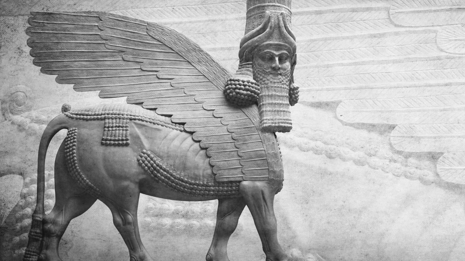 1600x900 Lamassu (Lama Lamma) Winged Bull Guardian