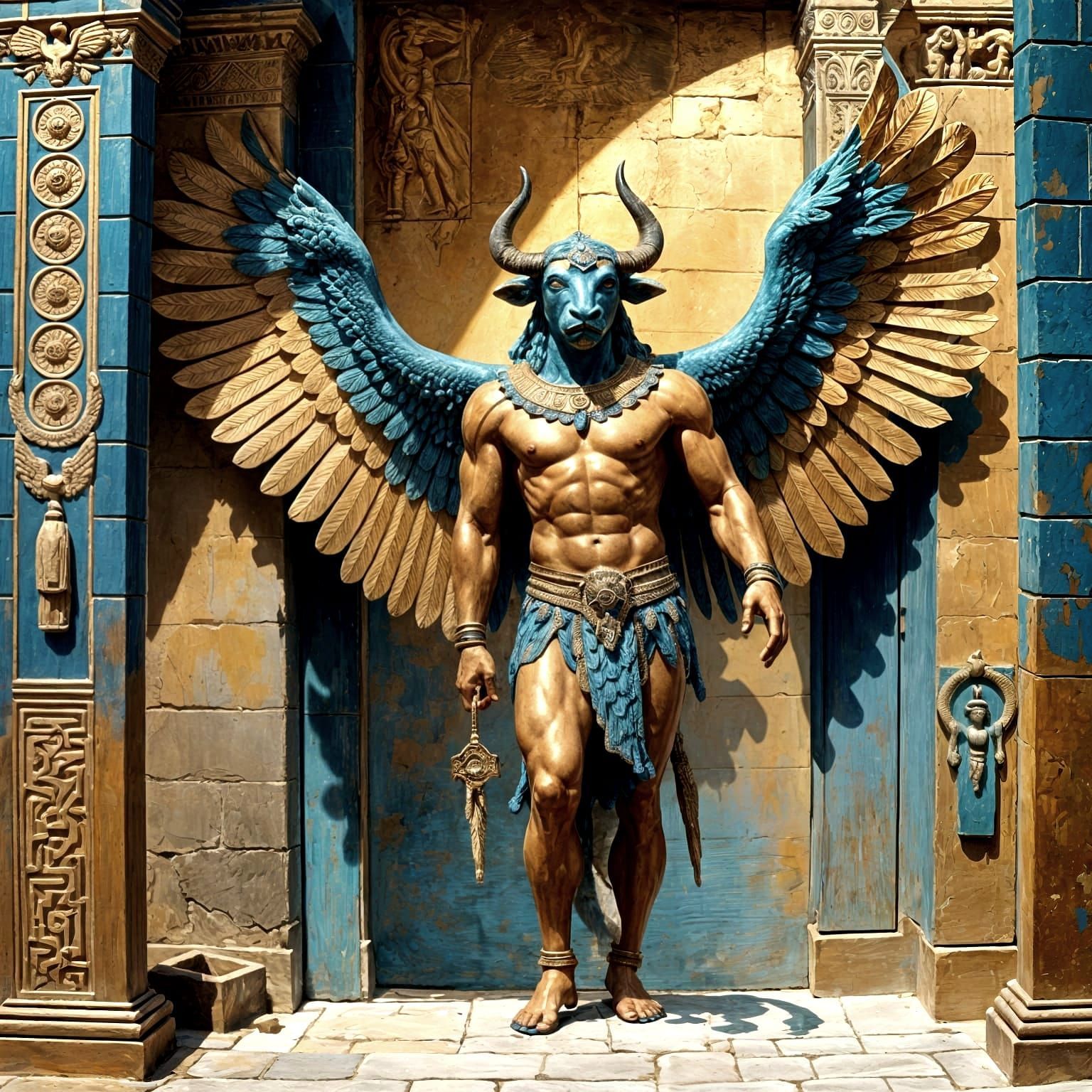 1536x1536 lamassu, Assyrian protective deity