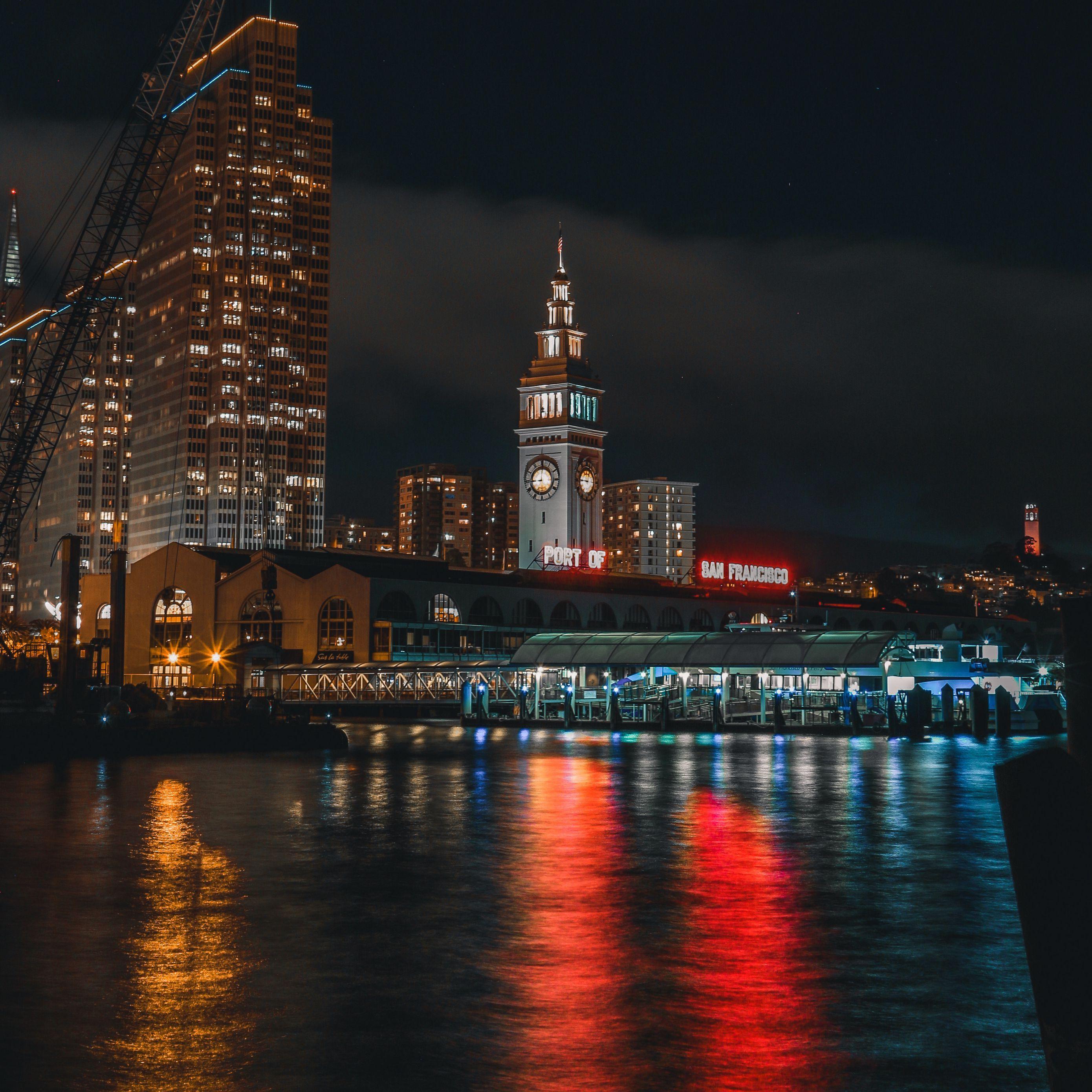 2780x2780 Download wallpaper 2780x2780 night city, port, beach, san francisco, united states ipad air, ipad air ipad ipad ipad mini ipad mini ipad mini ipad pro 9.7 for parallax HD background